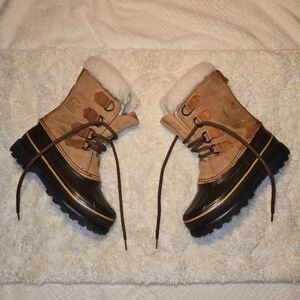 Sorel Alpine Winter Boots Women's Tan Leather Lace Up